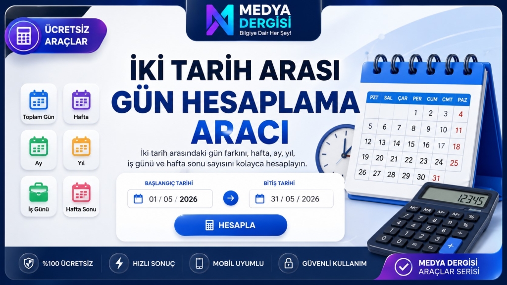 İki tarih arası gün hesaplama aracı