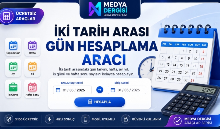 İki tarih arası gün hesaplama aracı