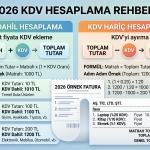KDV dahil ve hariç hesaplama formülü 2026