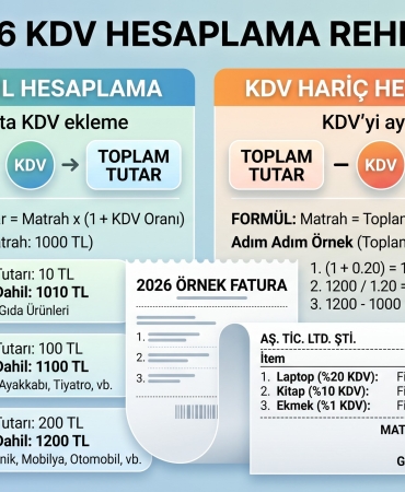 KDV dahil ve hariç hesaplama formülü 2026