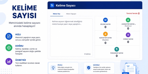Ücretsiz Kelime Sayacı